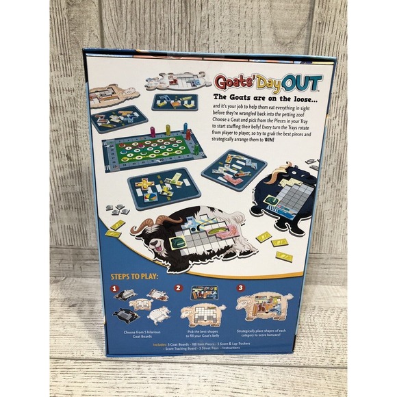 Goat's Day Out Board Game Pick Shape Eat It Too 8+ Think Fun 2022 New Sealed - Picture 3 of 5